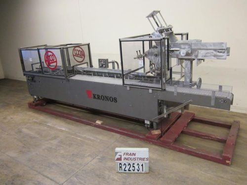 Adco Cartoner Semi Horiz的照片。Glue（半）15D Adco半自动水平折叠纸盒机，速度可达每分钟120箱。