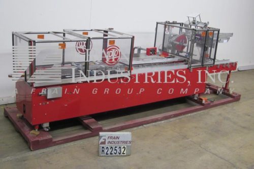 Adco Cartoner Semi horizon的照片。胶水(Semi) 15DOT-80 Adco半自动水平卷盒机，速度可达每分钟120箱。