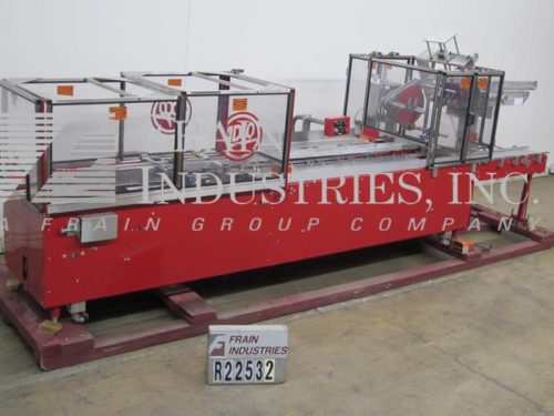 Adco Cartoner Semi horizon的照片。胶水(Semi) 15DOT-80 Adco半自动水平卷盒机，速度可达每分钟120箱。